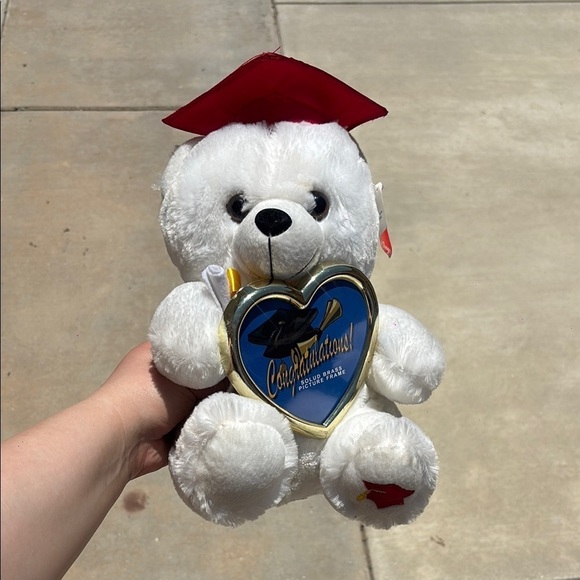 Other - Graduation Teddy Bear with Red Cap and picture frame